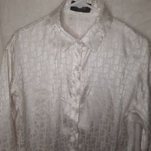 Satin Button Down Blouse